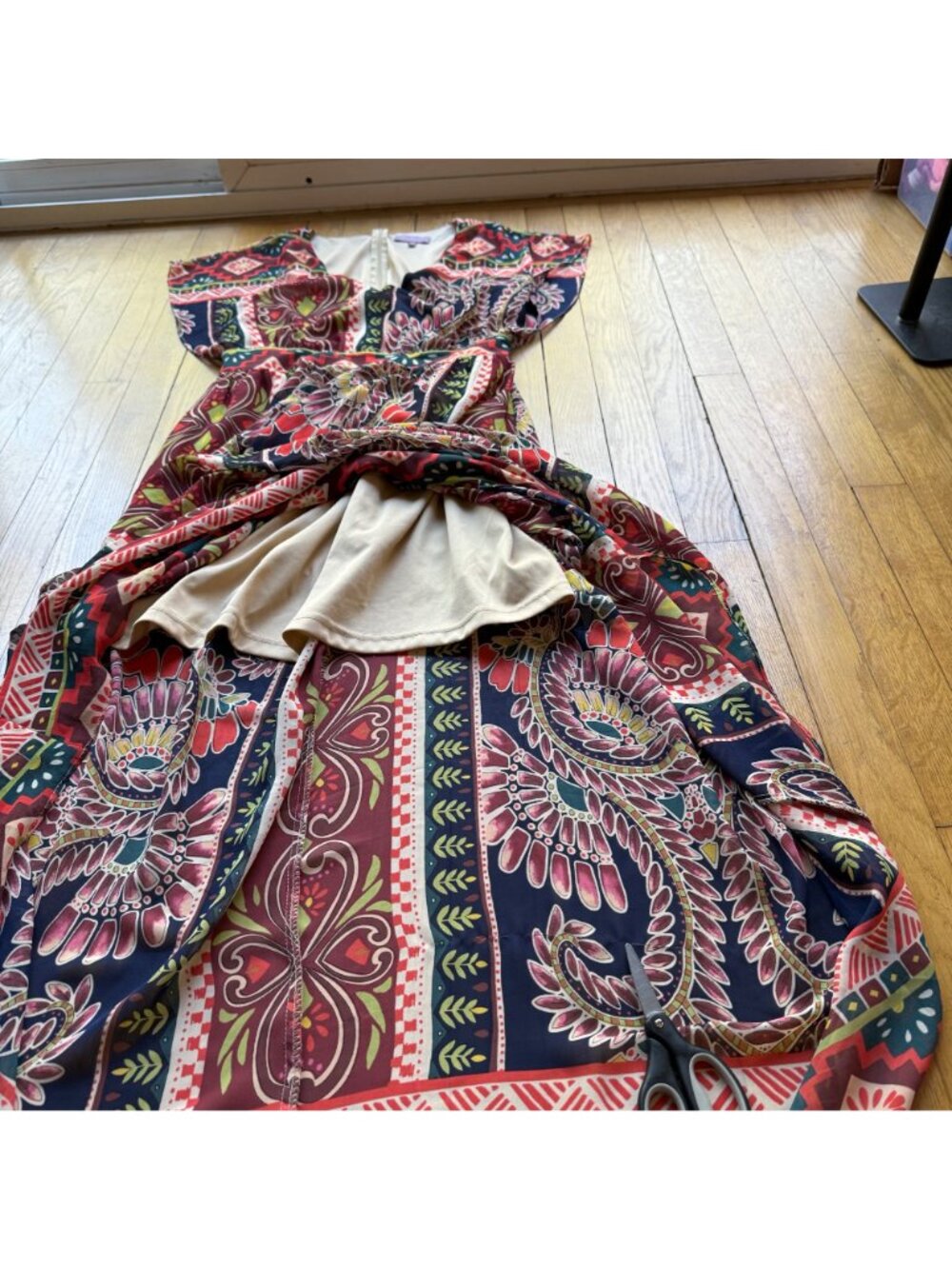 Harper Size M Multicolor Paisley & Floral Print Boho V-Neck Maxi Dress - Picture 16 of 16